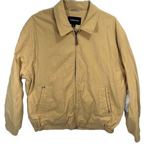 Long Fog Men's Lightweight Jacket XL Beige Tan Zip Front Windbreaker Mesh Lining